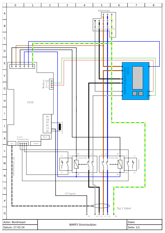 WARP Charger Data electrical curcuit plan